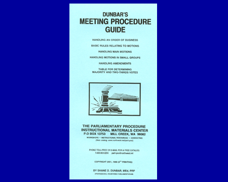 Brochure - Dunbar`s Meeting Procedure Guide (PARL-8A)