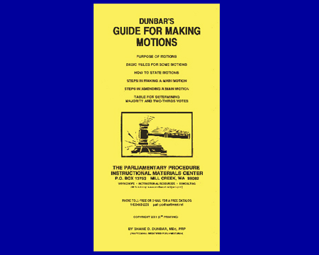 Brochure - Dunbar`s Guide For Making Motions (PARL-8B) - Click Image to Close