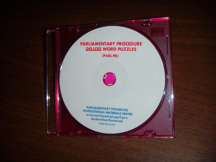 NEW! Parliamentary Procedure DELUXE Word Puzzle Package (CD) (P