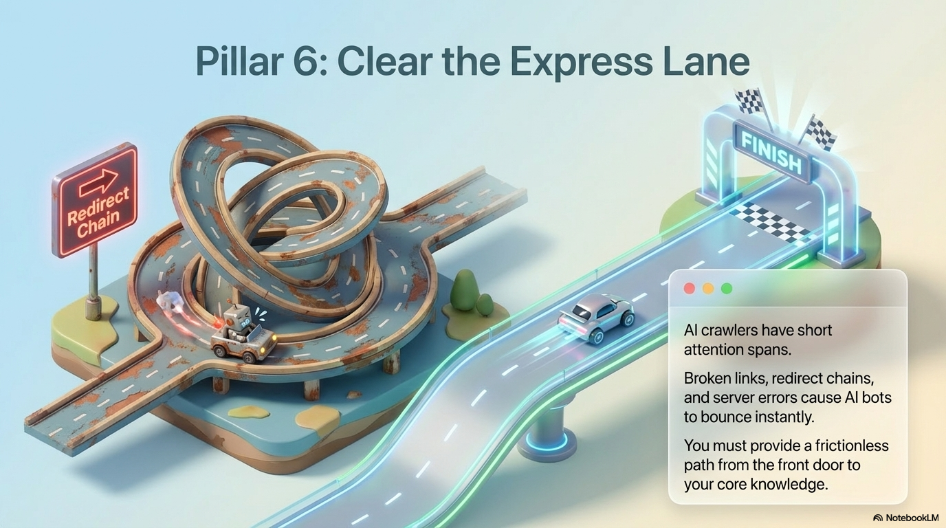 Pillar 6: Clear the express lane — no broken links or redirects