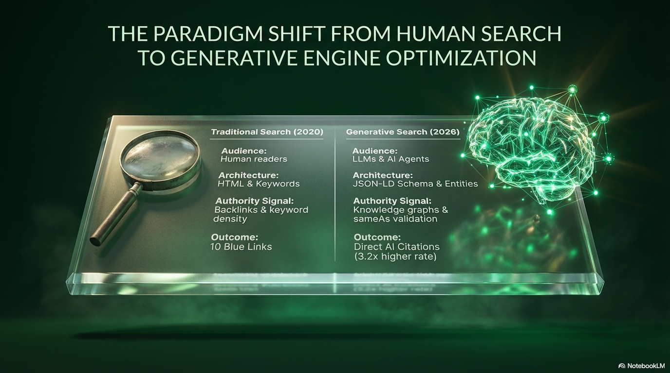 Paradigm shift from human search to generative engine optimization