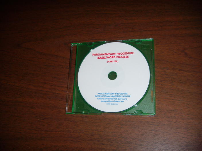 Parliamentary Procedure BASIC Word Puzzles (CD) (PARL-9A)
